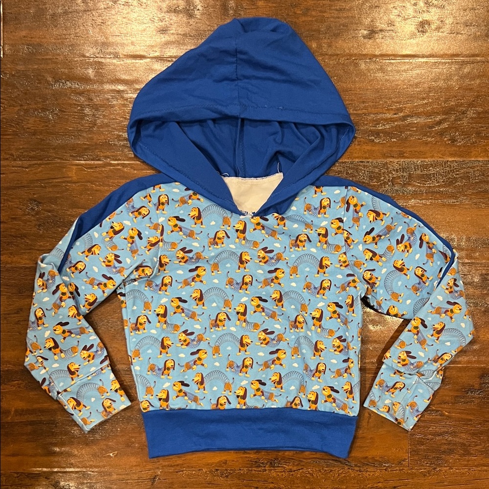 Toy Story Slinky Dog Print 2T-3T Stretchy Blue Hoodie